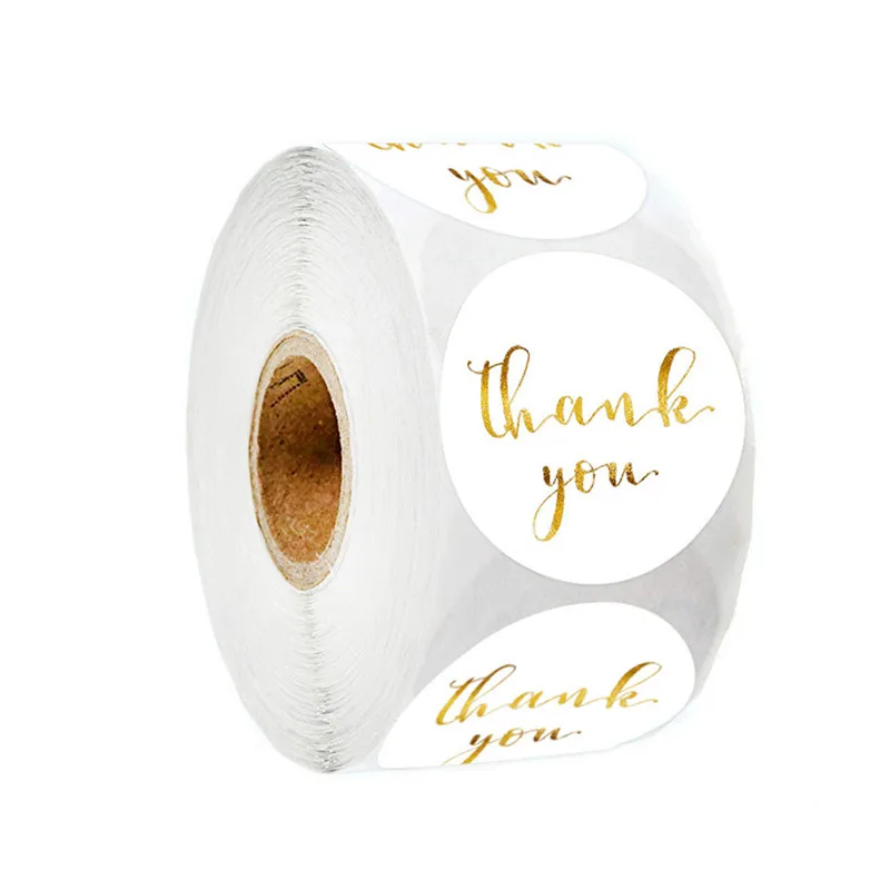 500 шт. круглые этикетки из крафт-бумаги Наклейка спасибо драже мешок для конфет