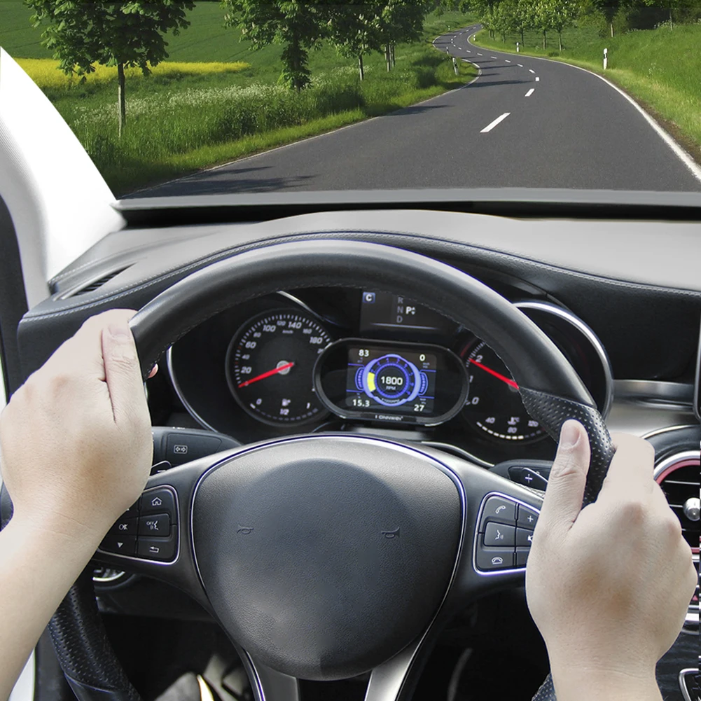 

ABS Black Computer Head-Up Display Car Warning Security Alarm System 8-18V 2 in 1 Auto Shop Professional Tool