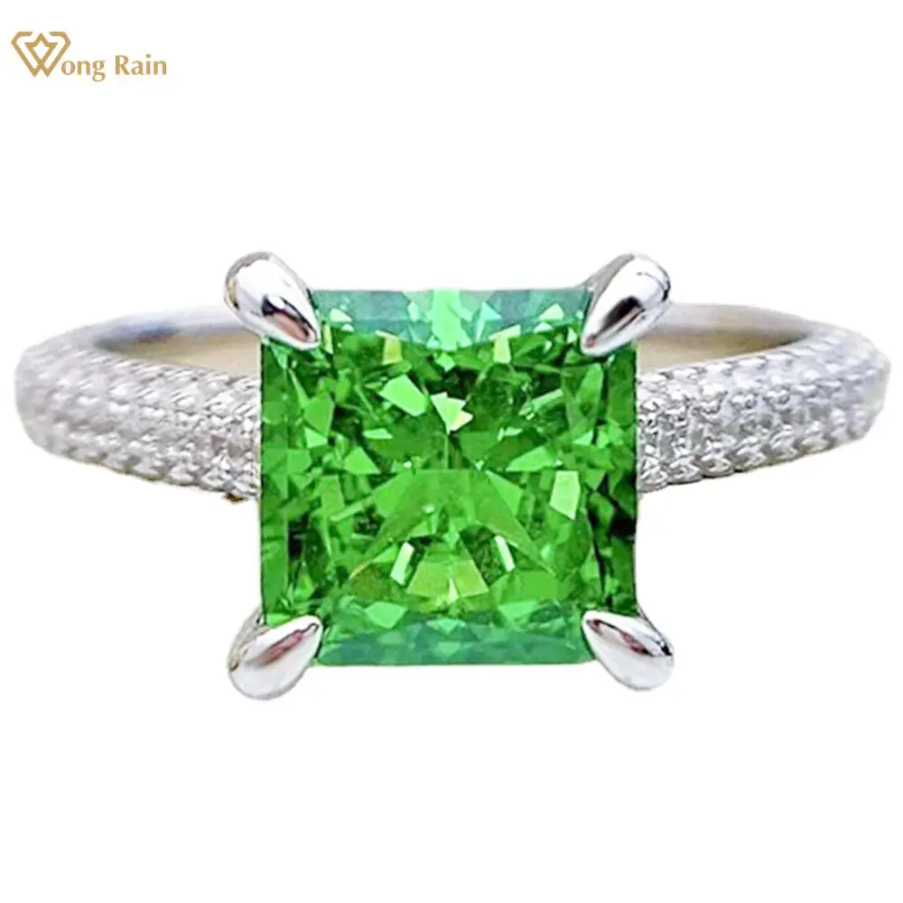 

Wong Rain 100% 925 Sterling Silver Crushed Ice Cut Princess High Carbon Diamonds Gemstone Wedding Ring Fine Jewelry Wholesale