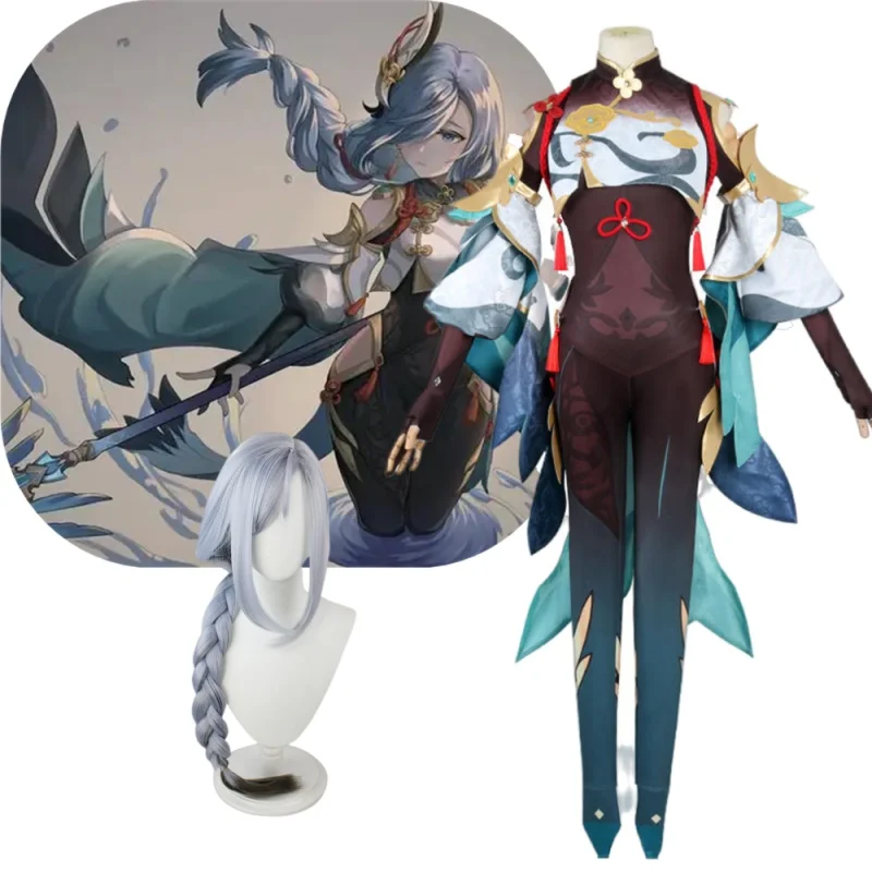 

Anime Genshin Impact Shenhe Cosplay Game Halloween Clothes Costume