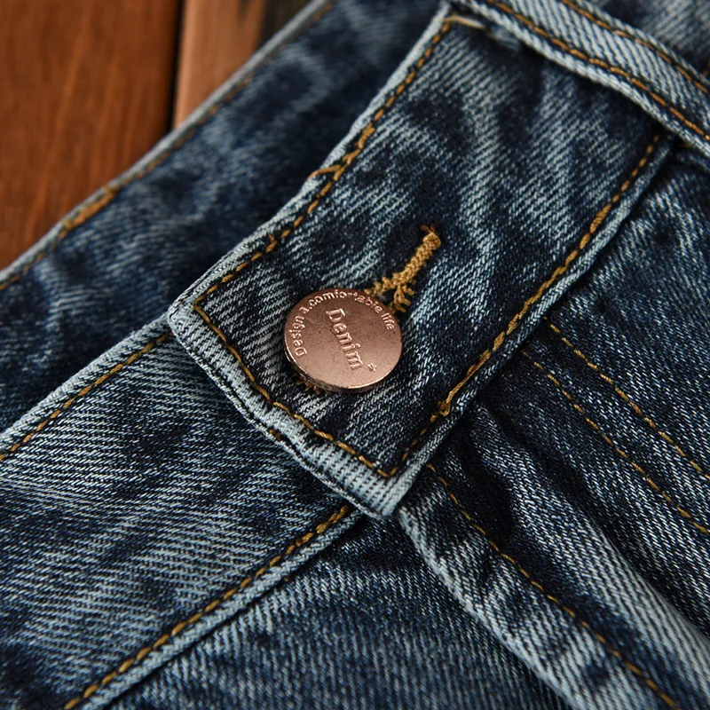 2023 Spring Summer New Casual Washed Jeans Men Clothing Comfortable Cotton Metal Zipper Streetwear Loose Oversize Trousers A5969