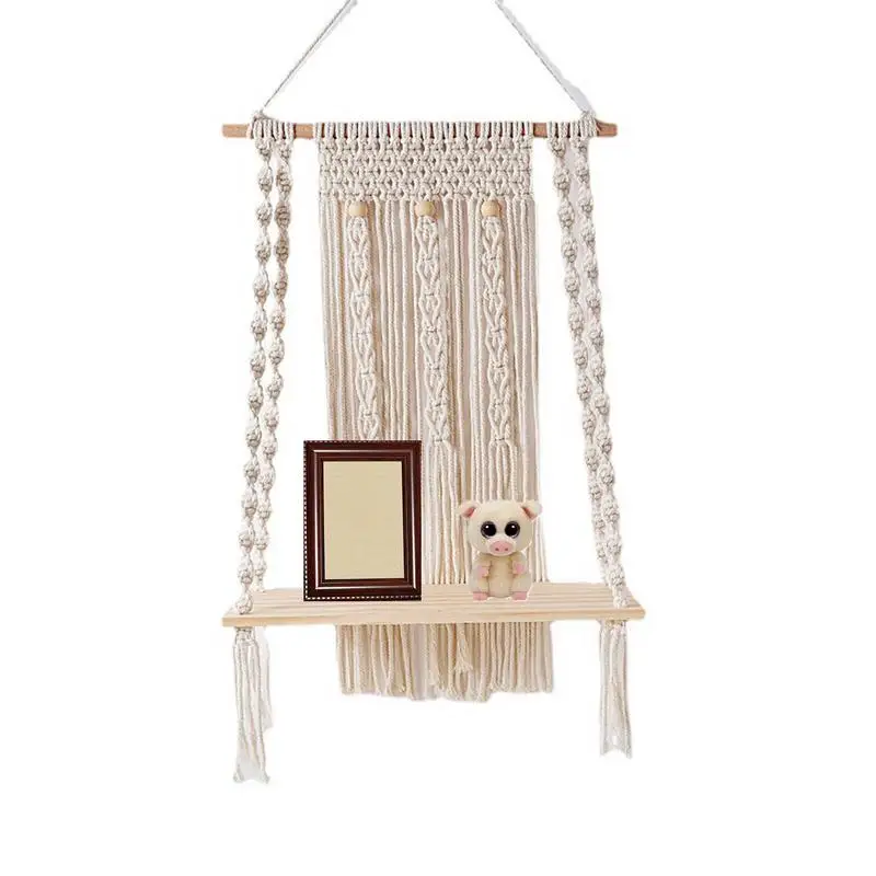 

Вешалка-органайзер настенная плетеная веревка ручной работы