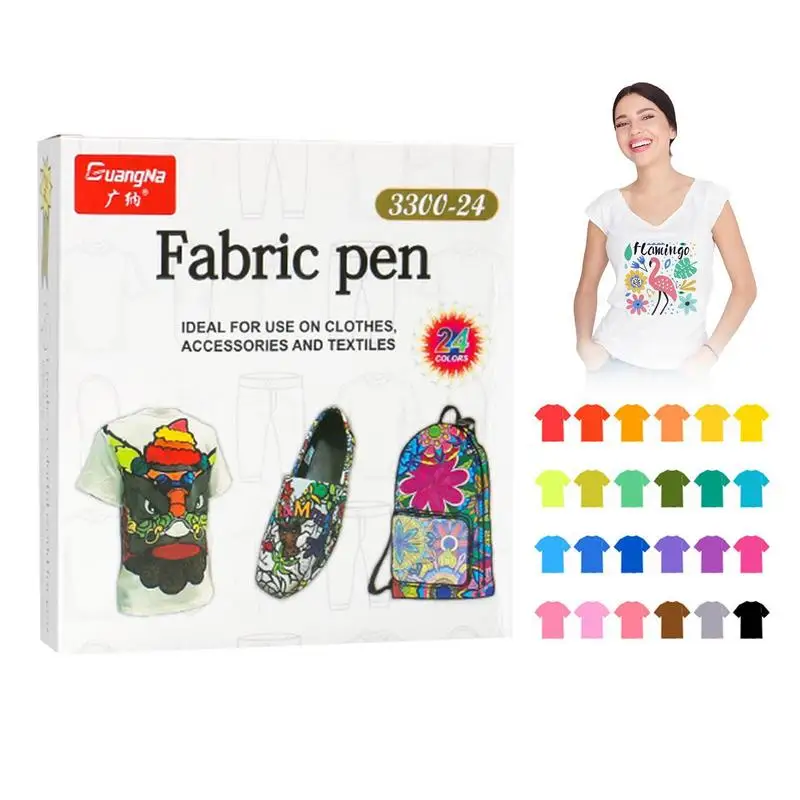 

Textile Marker Fabric Paint Pen Diy Crafts T-shirt Pigment Painting Pen Clothes Textile Marker Fabric Paint Marker Waterproof