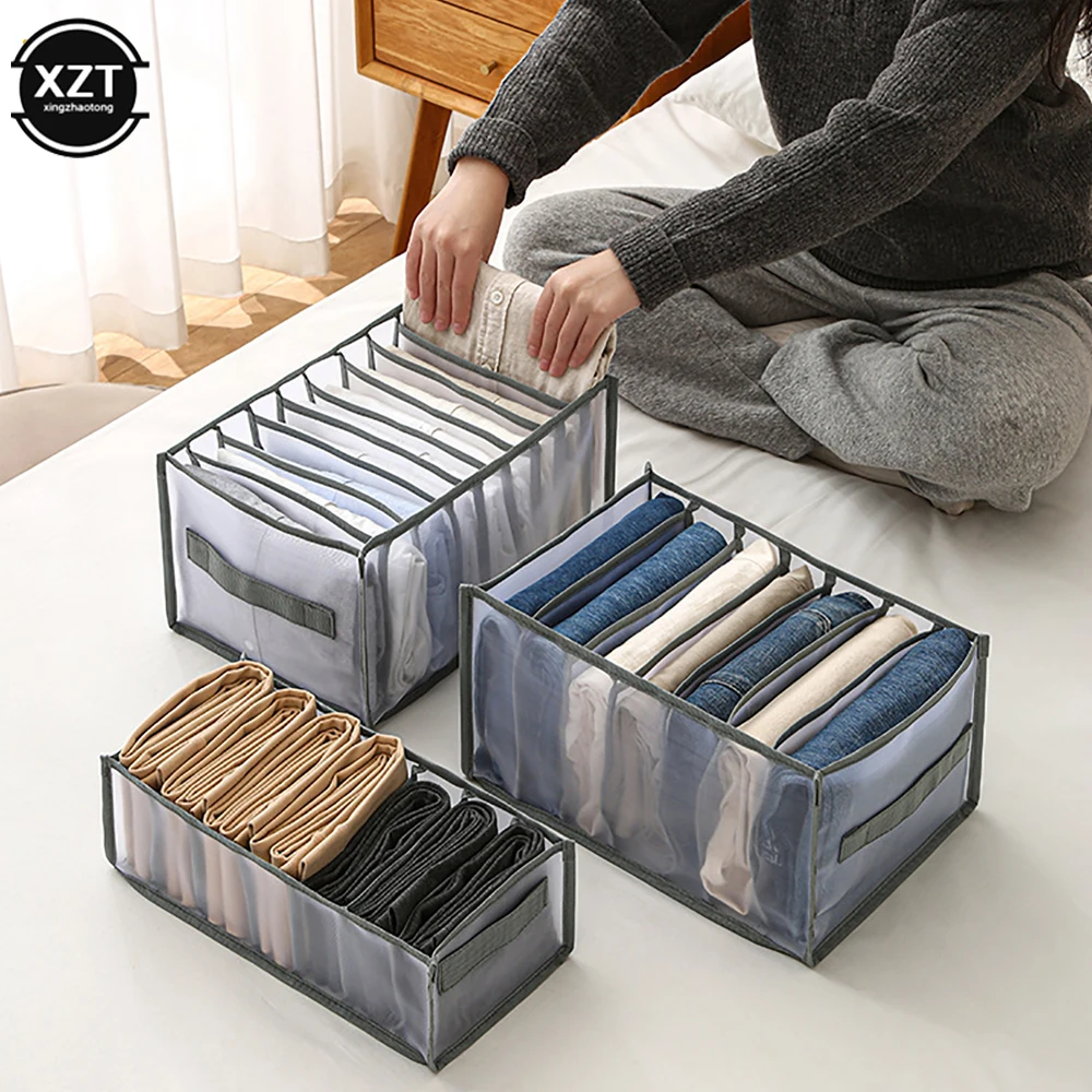 

Clothes Organizer with Compartment Sweater Jeans Storage Boxes Wardrobe Separation Box Dormitory Storage Artifact