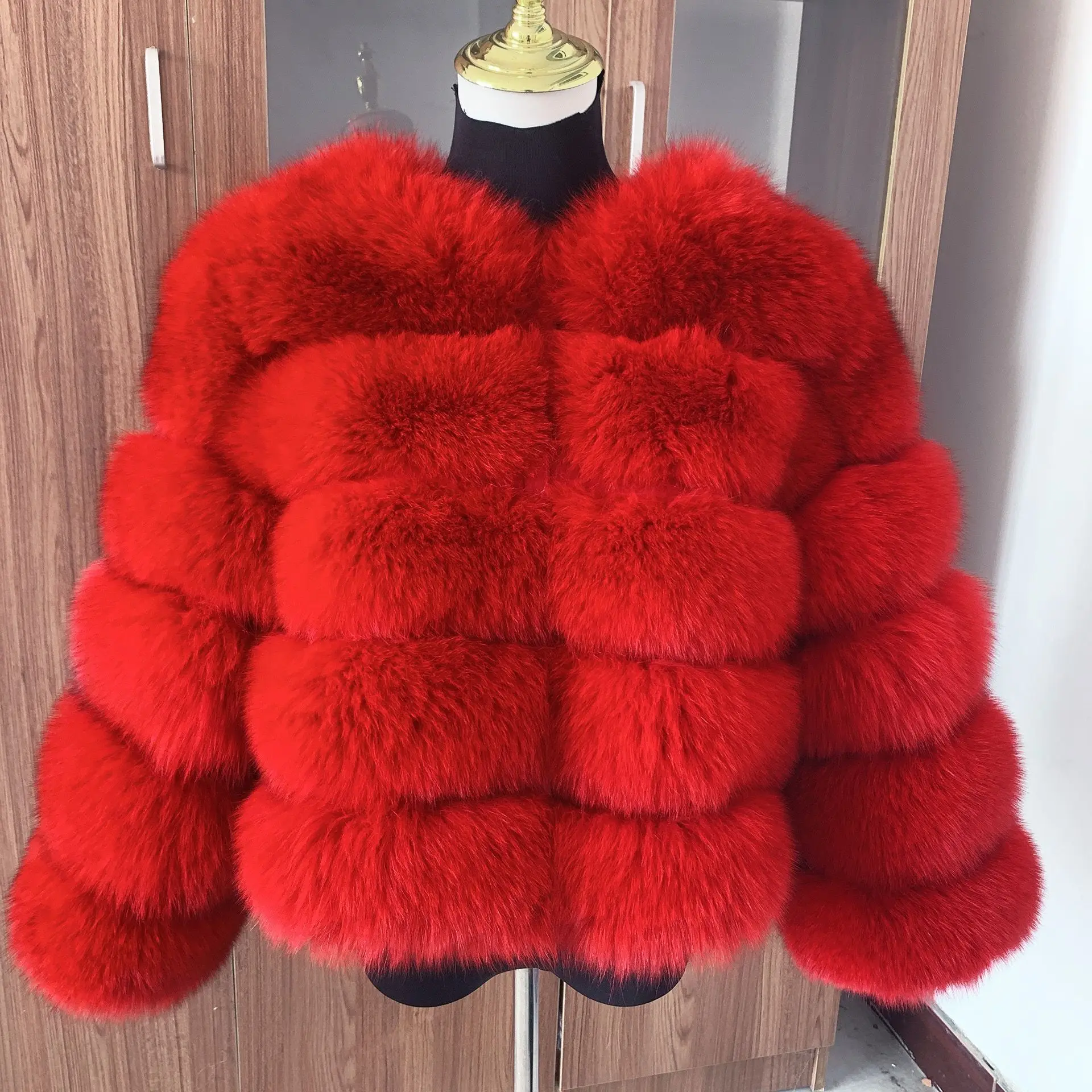 women new style real fur coat luxury winter coat jacket very warm fashion Authentic fox fur coat raccoon fur coat Free shipping enlarge