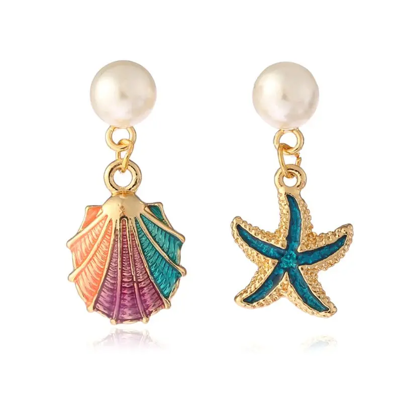 

Exquisite Jewelry Charms Enamel for shell Earrings Starfish Irregular Dangle Earrings Beach Party Luxury Earrings Decor