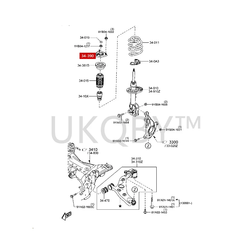 GV9B34380 GV9B34380A Подходит для Ma zd a 3 Axela CX5 Atz Передний амортизатор двигателя верхний