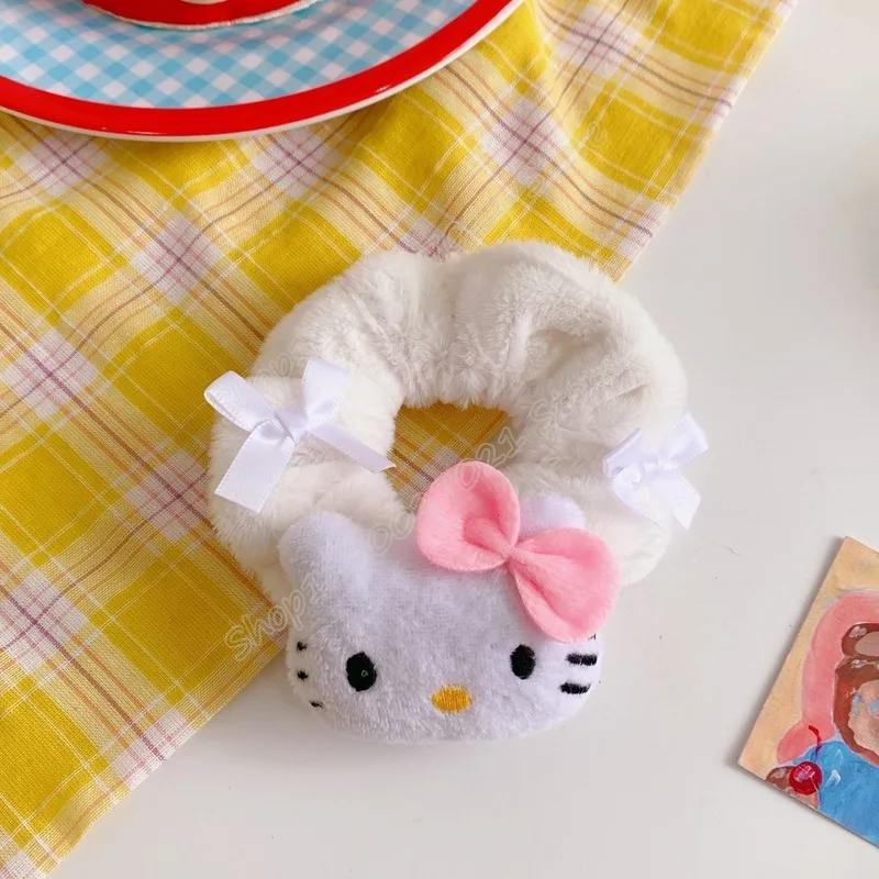 Кольцо для волос Hello Kitty милый мультяшный Sanrio искусственный помпон Mymelody пуриновый