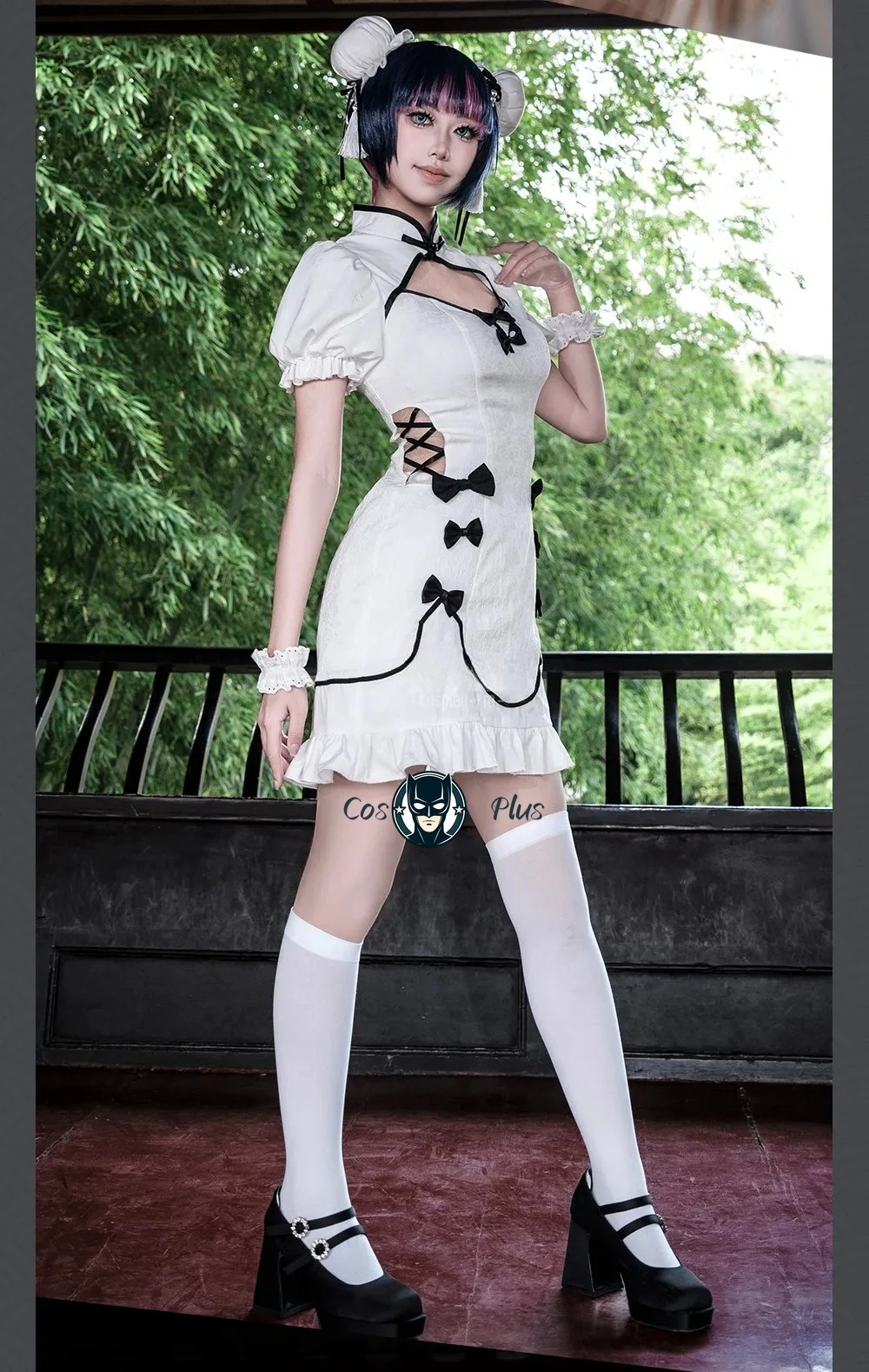 Фото Новый костюм для косплея в стиле Panty & Stocking, на Хэллоуин и Рождество, женское платье S-XL, милое платье-ципао №2