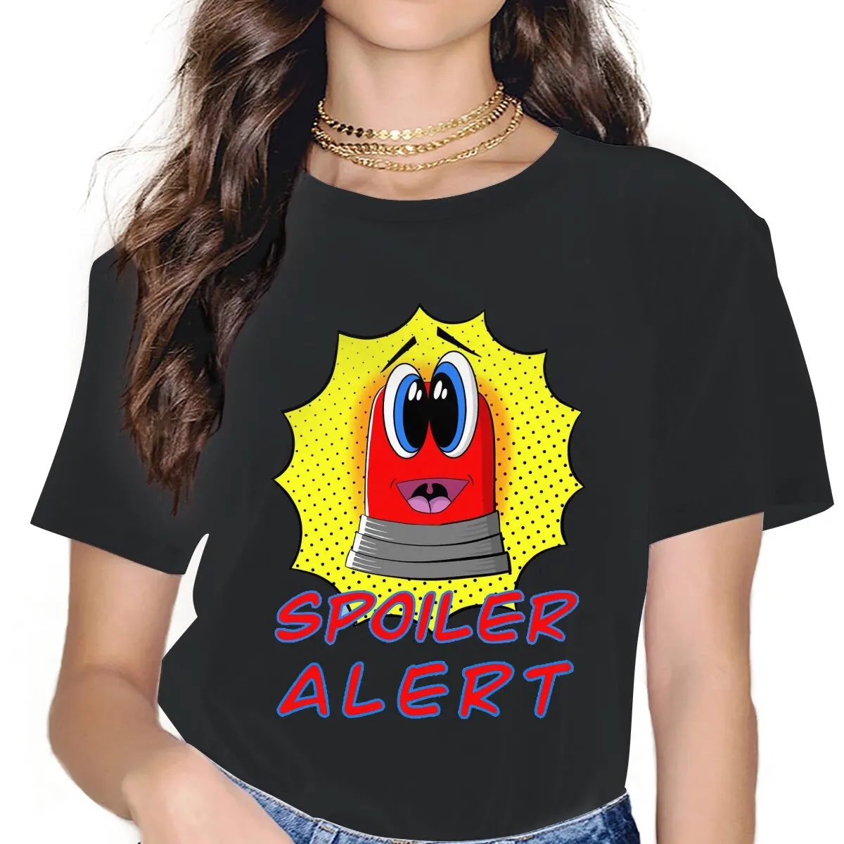 

Spoiler Cute Women Tshirts Red Alert Single Game Aesthetic Vintage Female Clothing Loose Graphic Streetwear