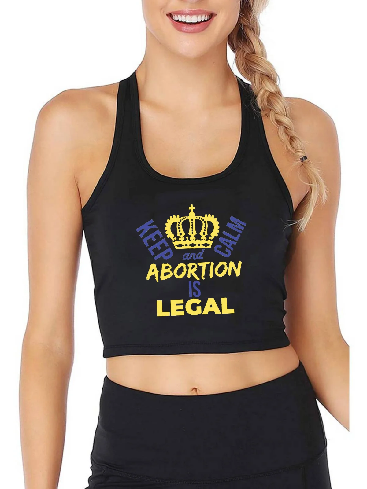 

Women's Rights Keep Abortion Safe and Legal Sexy Slim Fit Crop Top Women's Casual Breathable Tank Tops Gym Fitness Camisole