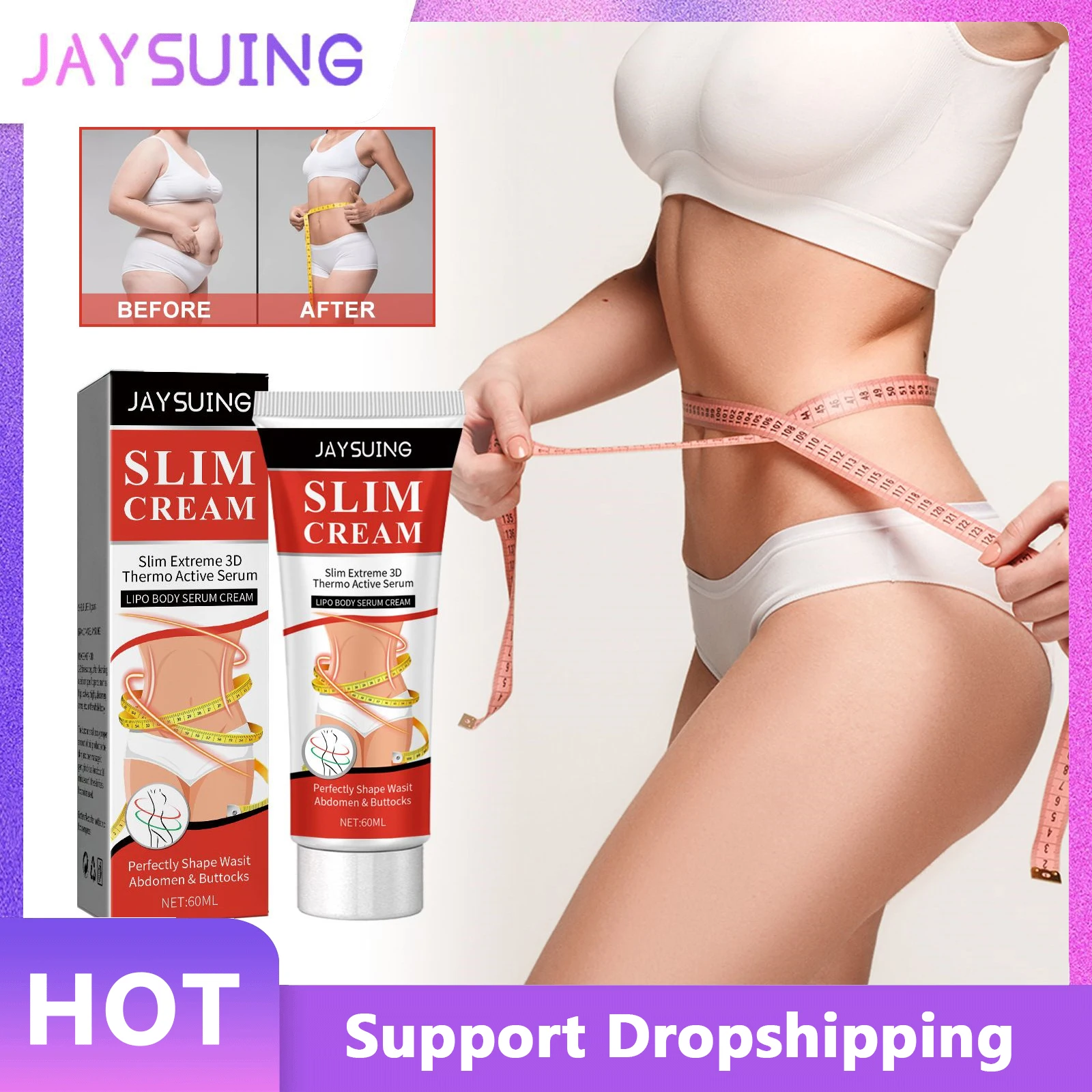 

Jaysuing Slimming Cream Fat Burner Remover Cellulite Promote Metabolism Firming Skin Fast Weight Loss Massage Sculpting Cream