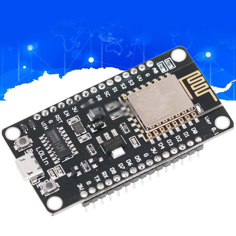 

Беспроводной модуль NodeMcu Lua WIFI V3, плата для разработки Интернета вещей ESP8266, антенна Pcb и USB-порт для Arduino