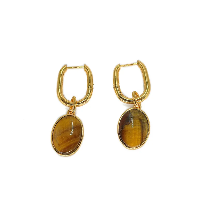 

Tigereye Oval Pendant Earrings
