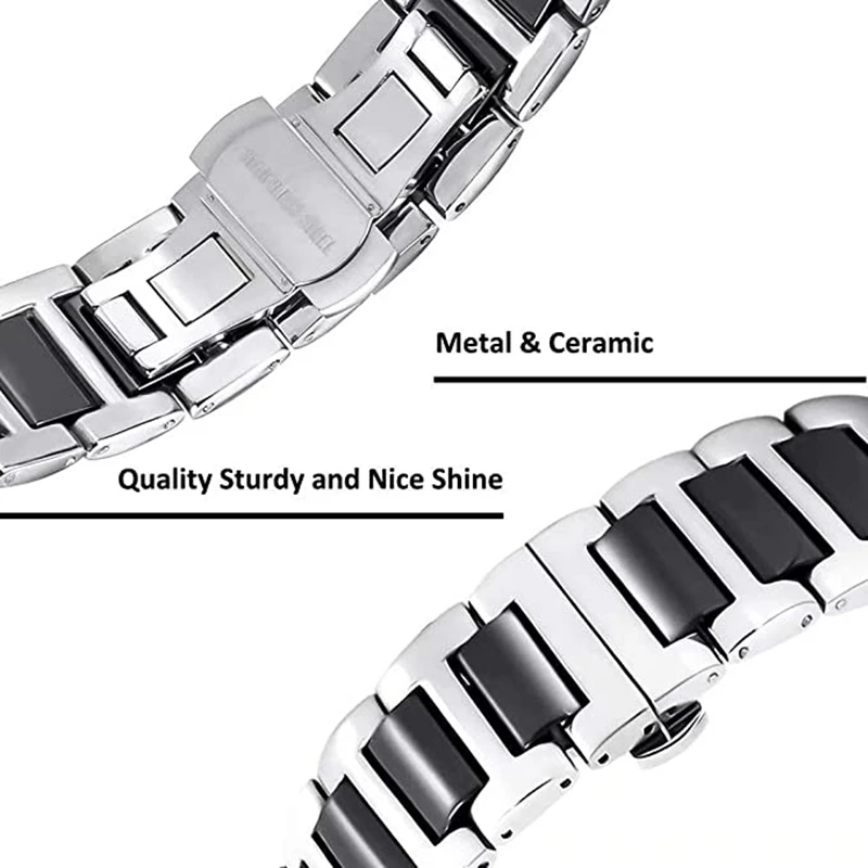 No Gaps Bracelet for Samsung Galaxy Watch 4 Classic 42mm 46mm Ceramics Stainless Steel Strap Galaxy Watch 4 5 Pro 44mm 40mm Band