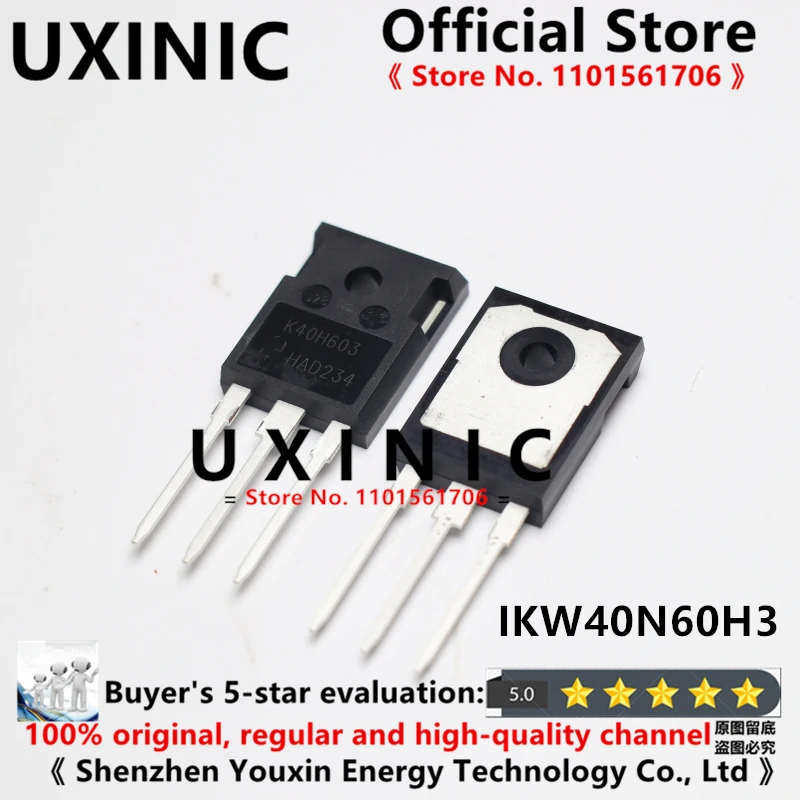

UXINIC 100% New Imported Original IKW40N60H3 K40H603 TO-247 Converter With IGBT Tube 40A 600V