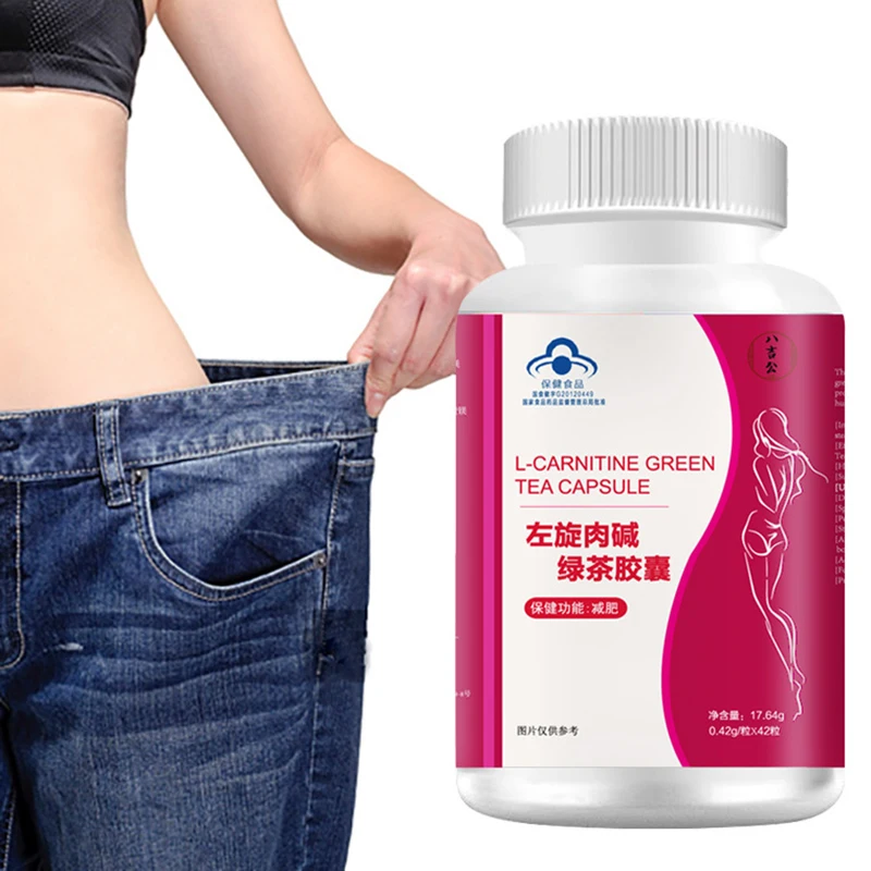 

L-carnitine green tea capsules Body Belly Waist Losing Weight Cellulite Fat Extra Strong Slimming