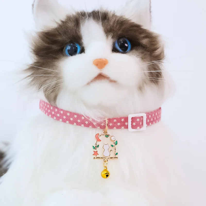 

Kitten And Puppy Collar Adjustable Moon Jingle Starry Sky Accessories Neck Ring Pet Accessories Suitable For Kitten Accessories