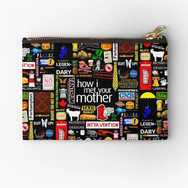 

How I Met Your Mother Collage Poster Ico Zipper Pouches Storage Coin Pure Women Bag Wallet Pocket Panties Men Cosmetic