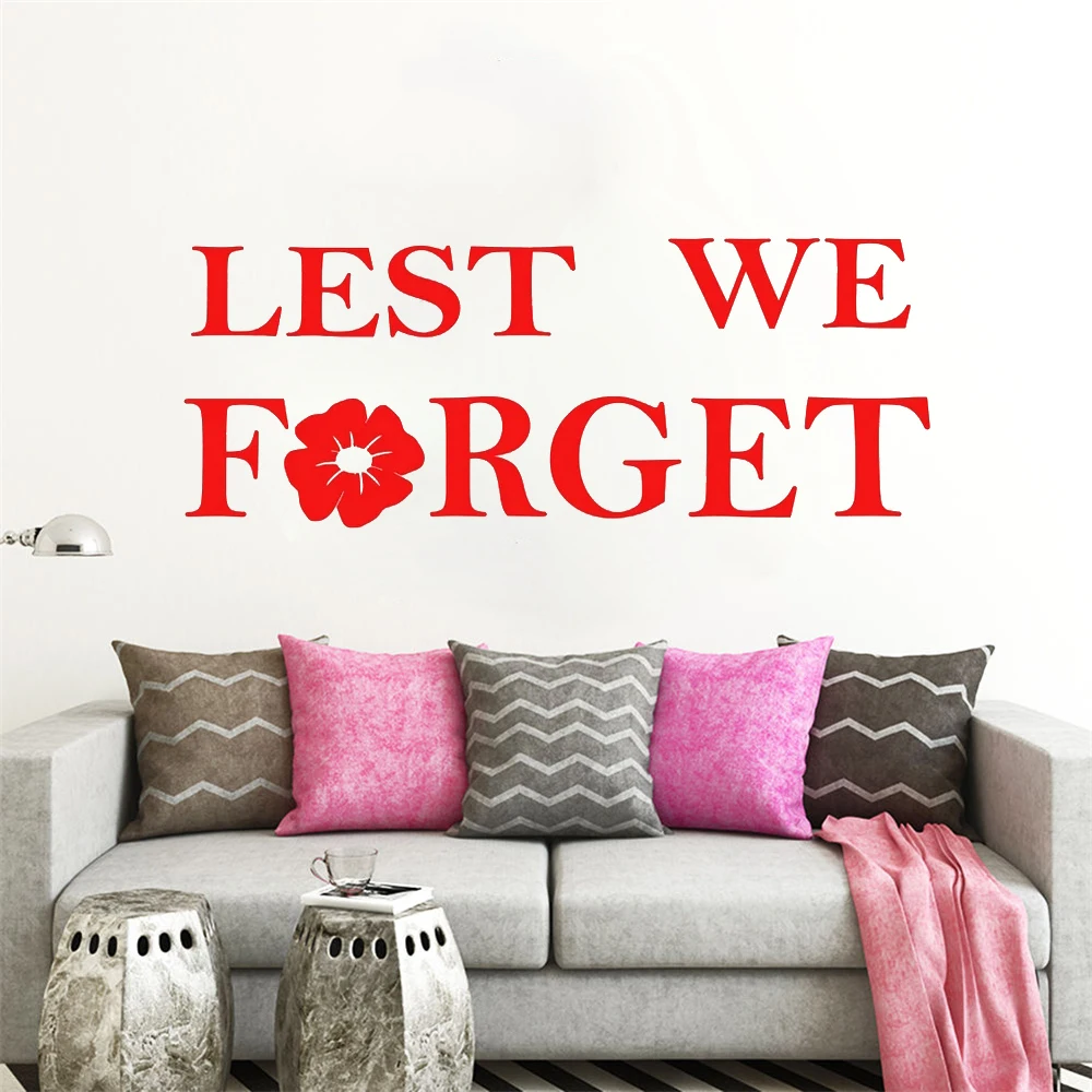 

Lest We Forget Quotes Wall Stickers Vinyl Flower Decals For Bedroom Livingroom Decor Murals Removable Wallpaper HJ1747
