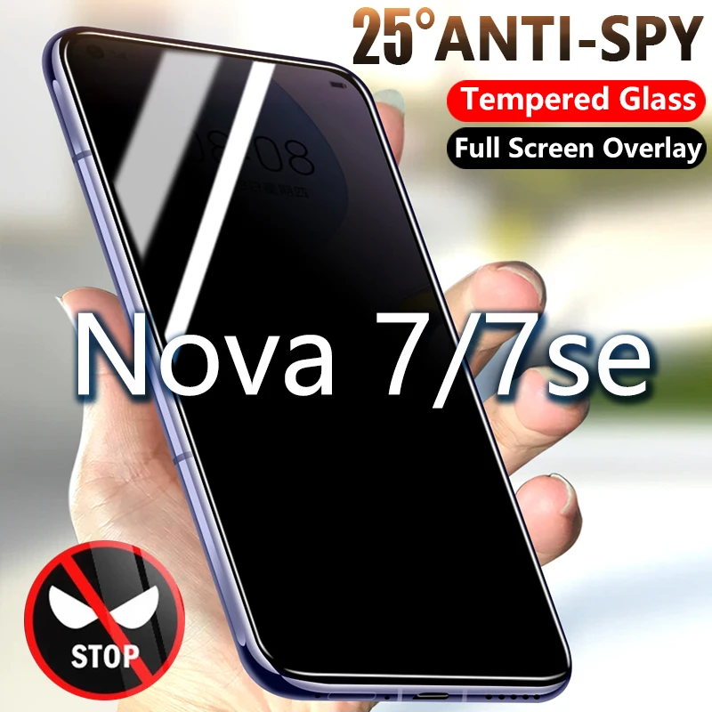 

Противошпионское закаленное стекло для Huawei Nova 7 7se, Защитная пленка для экрана huawei Nova7 nova7se, полноэкранная Защитная стеклянная пленка