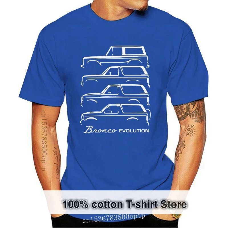 

1966-92, Классическая футболка с контурным дизайном Bronco Evolution, новинка, бесплатная доставка
