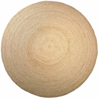 rug jute round style natural reversible 100 carpet braided modern rustic look rugs for bedroom living room decor