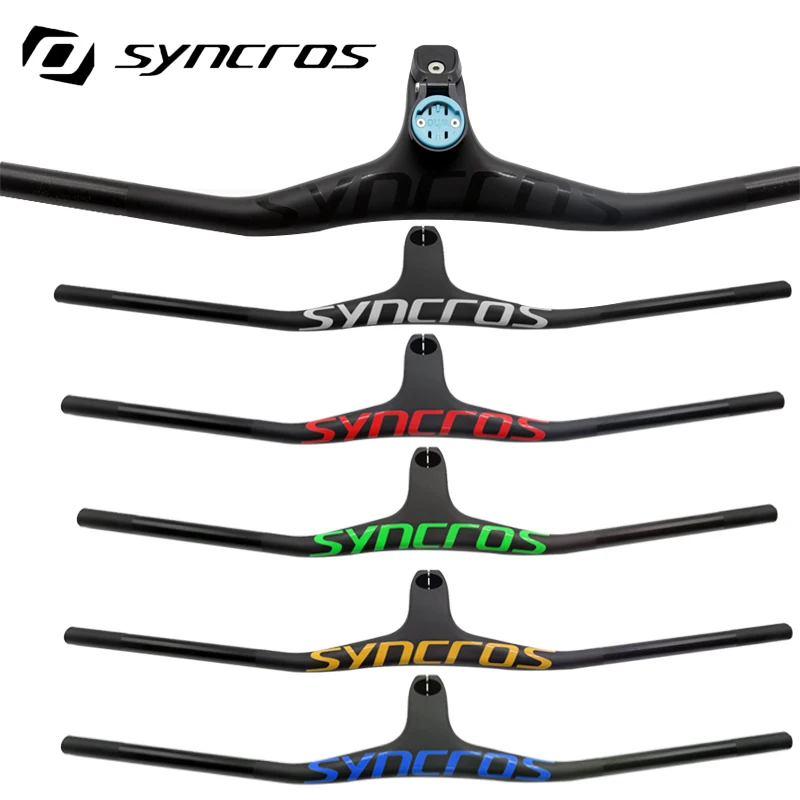 Syncros Multiple Colour MTB Integrated Handlebar Carbon Fiber One-shaped Handlebar Stem -17Degree bike frame  bicycle parts
