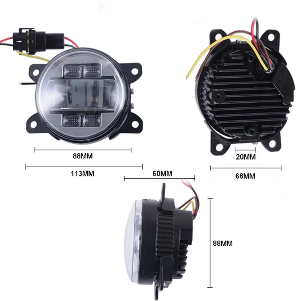 July King 6000k 3000LM Car LED Fog Lamp Case for Nissan Pathfinder 2005-2012 2017-2019 Lens + DRL+Yellow Turn Signals