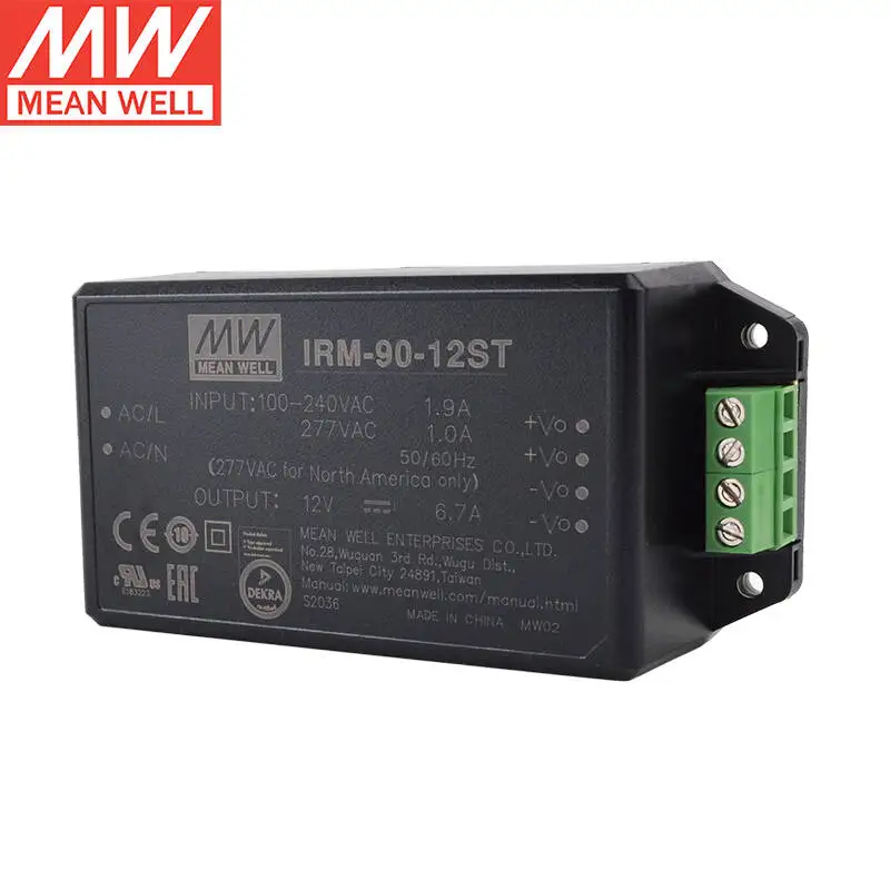 IRM-90-12ST 12 В 6 7 А 90 Вт AC-DC meanwell PCB-Mount Зеленый модуль питания Импульсный источник с