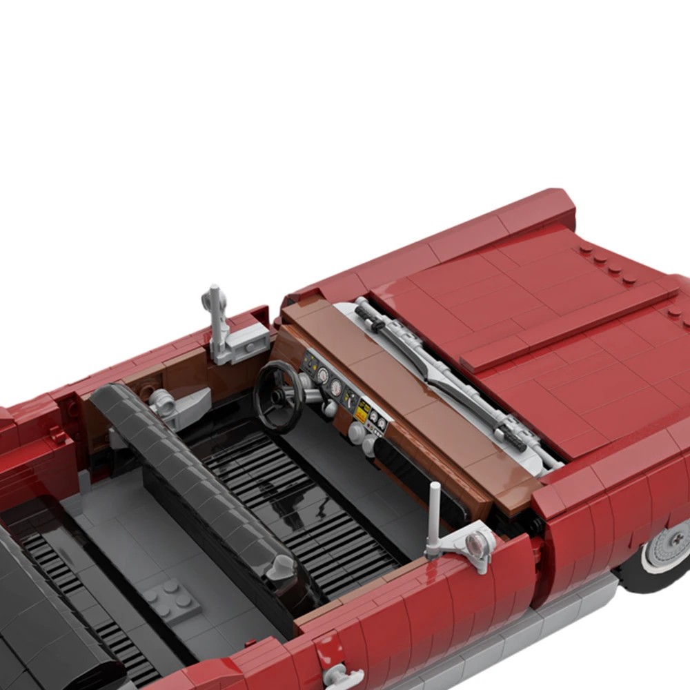 MOC Pontiac Bonneville 1966 темно-красные автомобильные кирпичи модель гоночный ретро