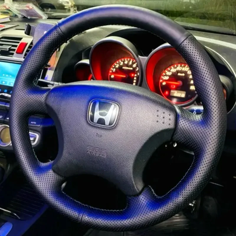 

Плетеный чехол на руль для Honda Civic 7 Coupe 2003 2004 2005 2006, аксессуар для рулевого колеса «сделай сам»