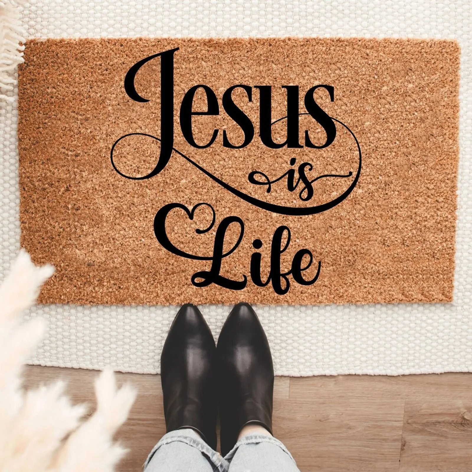 Text Mat Christmas Holiday Welcome Door Mat Polyester Floor Mat