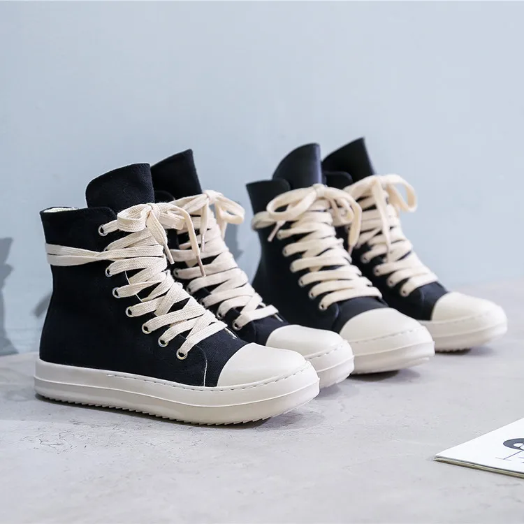 

Couple's Thick Sole Canvas Shoes 2021 Autumn/Winter New Versatile High Top Casual Board Shoes for Boys and Girls