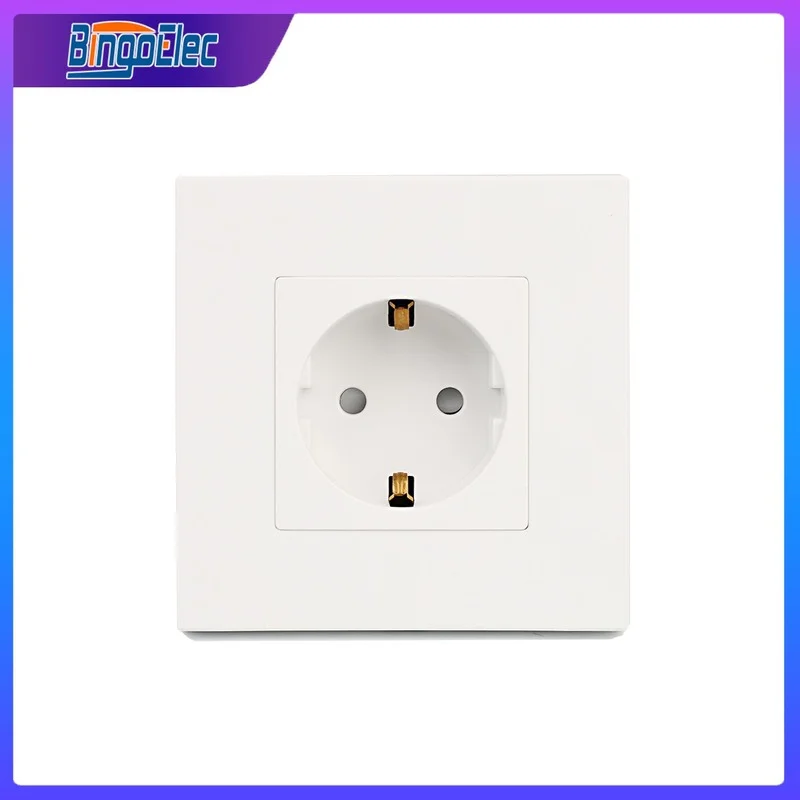 Розетки электрические стандарта EU с заземлением 16A для панели ПК, выключатель на стену 86мм*86мм.