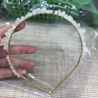 1pc headband natural chakra chips crystal gravels reiki amethyst rose quartz hairband for hair accessories
