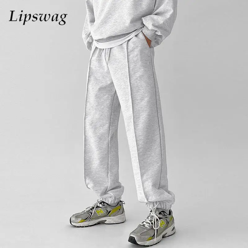 

Уличная одежда, мужские спортивные брюки, Осенние повседневные свободные спортивные брюки на шнуровке, мужские Модные плиссированные дизайнерские брюки для бега