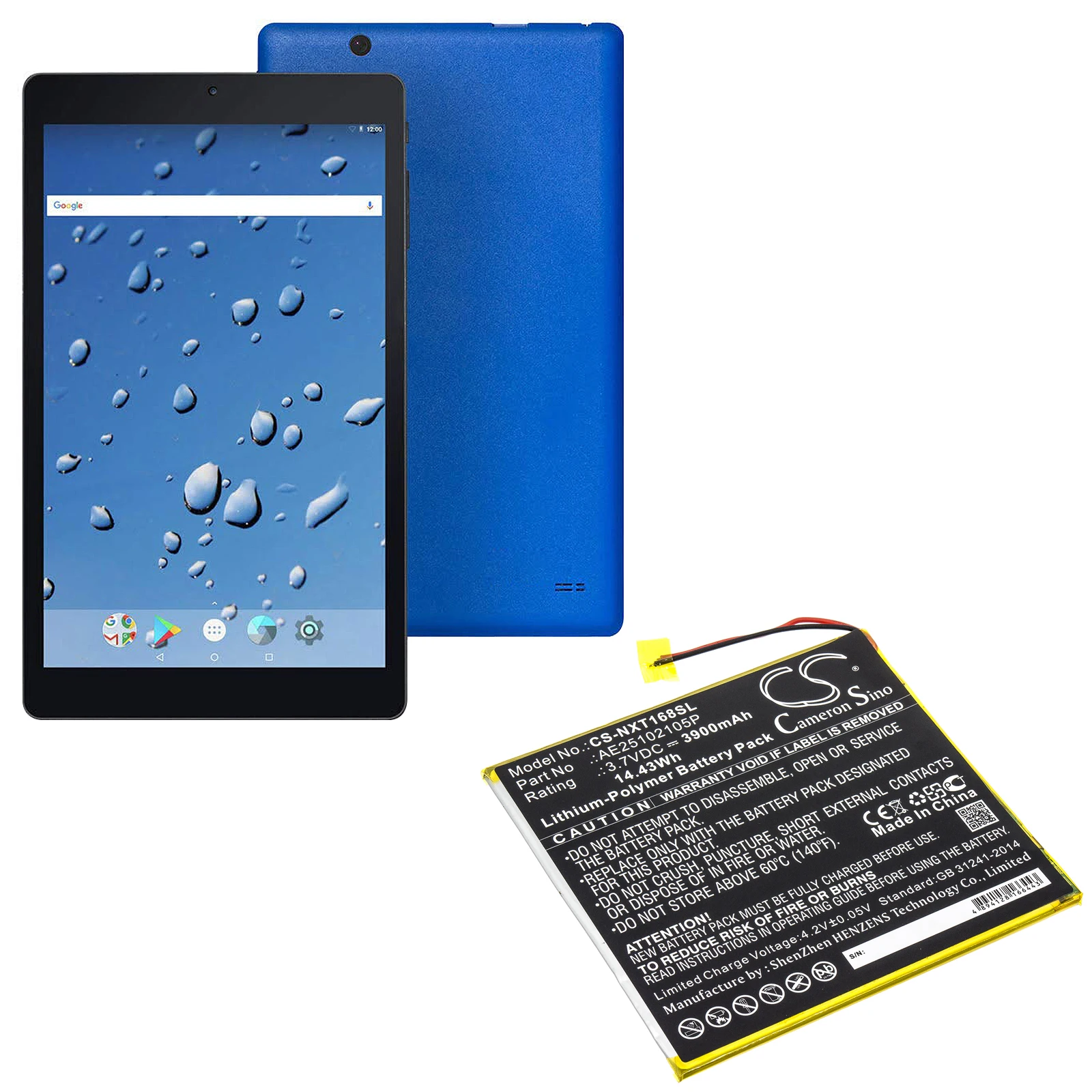 

Литий-полимерный аккумулятор для планшета Nextbook AE25102105P Ares 8A NX16A8116KPK вольт 3900 мАч/Втч