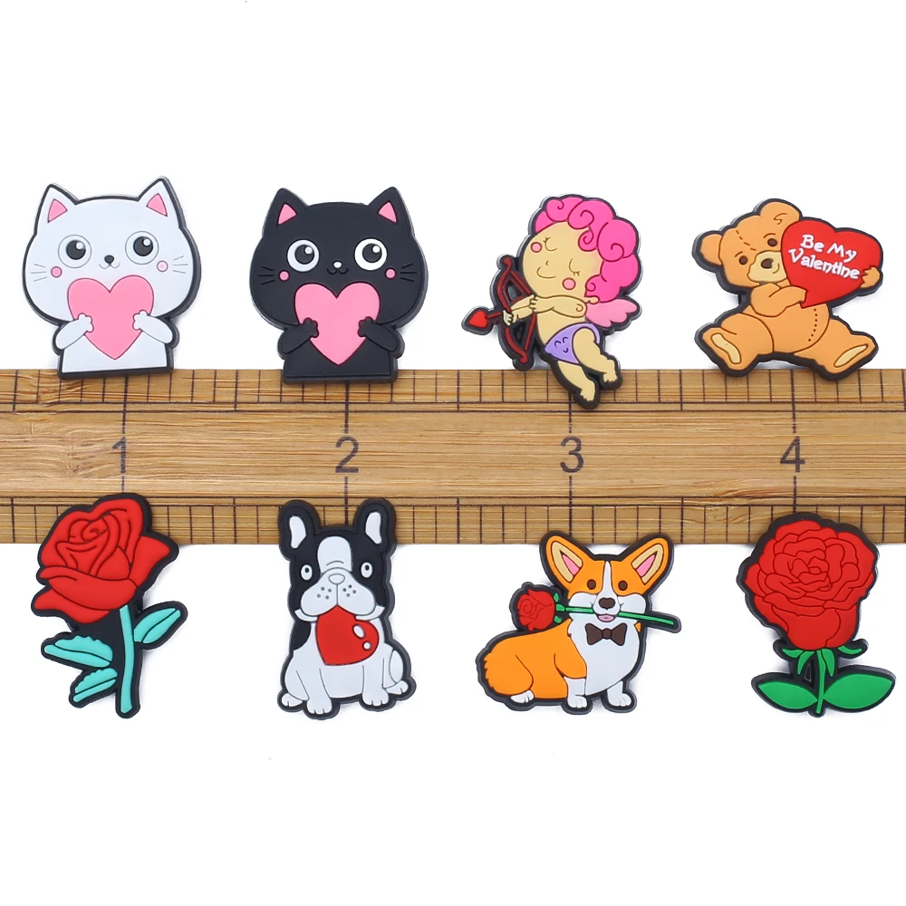 Аксессуары для обуви 1 шт. Роза из ПВХ подарок на день Святого Валентина пряжки