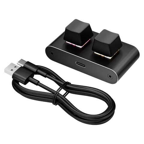 2-клавишная проводная клавиатура, мини-механическая клавиатура для одной руки, многофункциональная клавиатура с алюминиевым корпусом для компьютерной графики, киберспорта