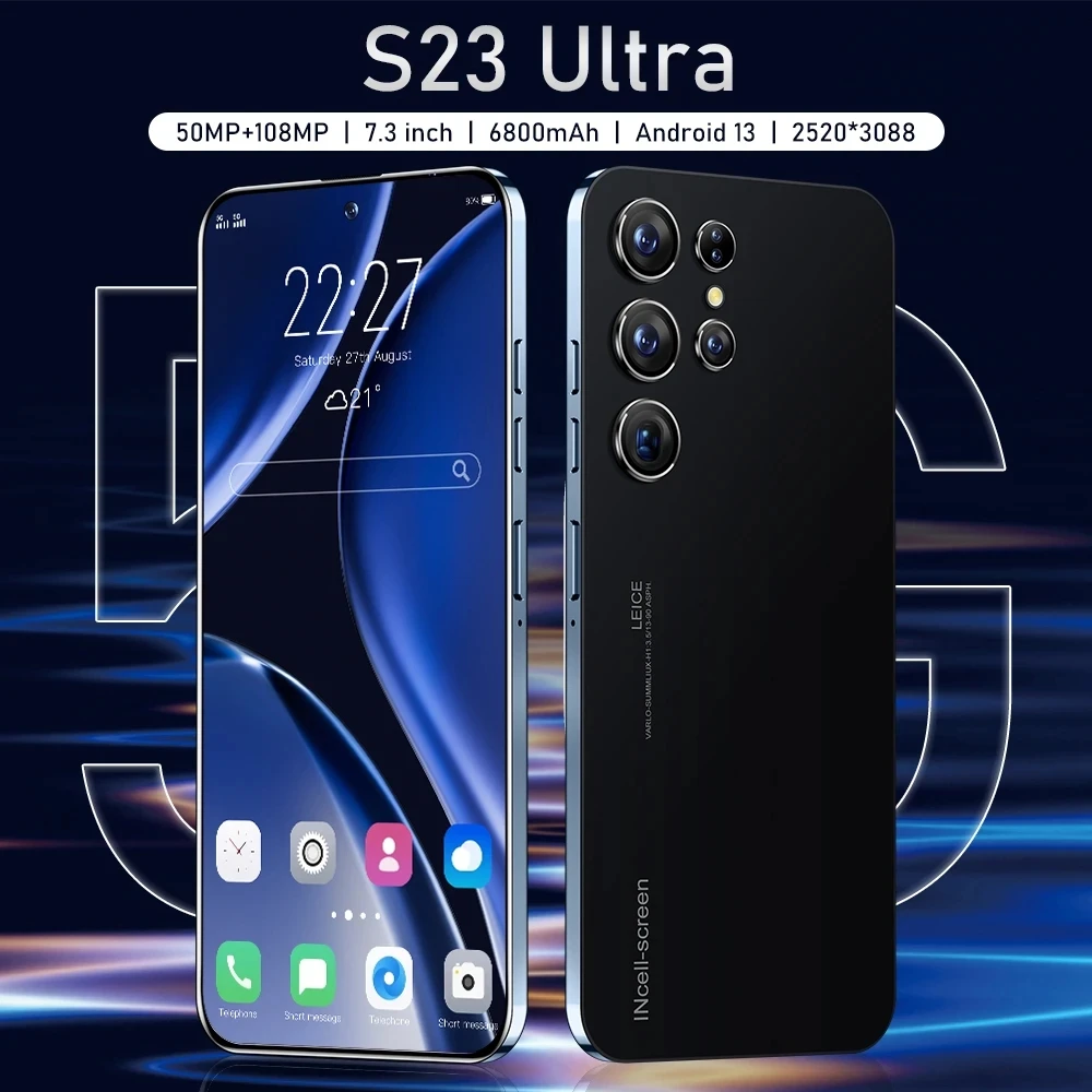 

2023 Hot S23 Ultra Smartphone 7.0HD telefone 6800mAh Battery 16GB+1TB Cell phones Camera 5G Unlock Mobile Phones Global Version