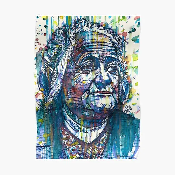 

Clara Zetkin Watercolor And Ink Portrait Poster Mural Art Room Vintage Print Decor Funny Picture Decoration Painting No Frame