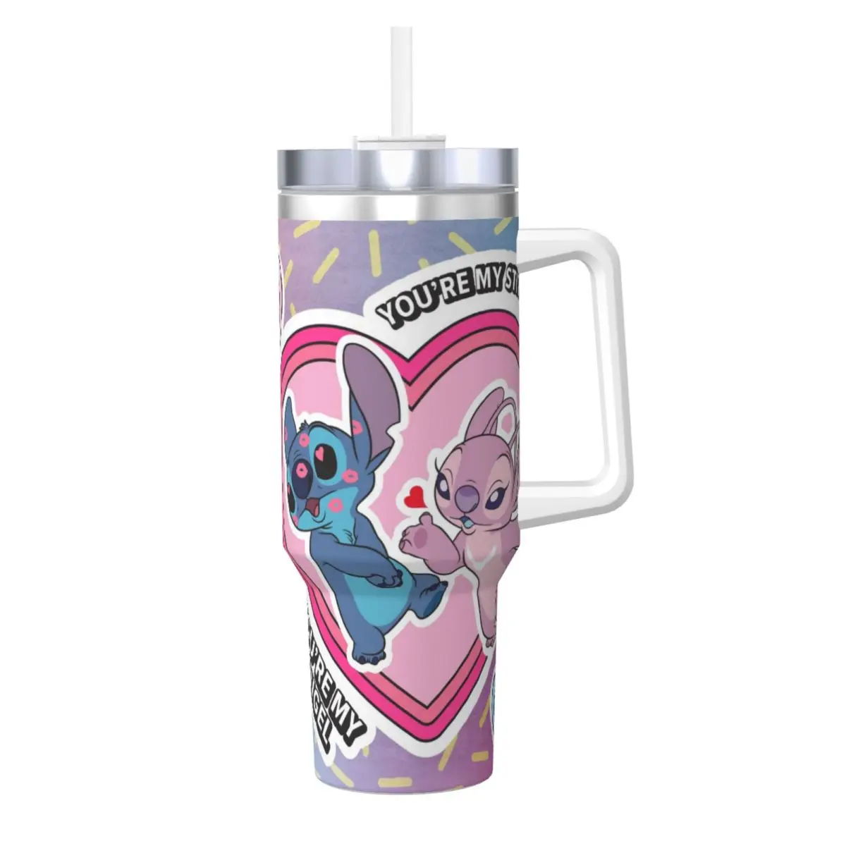 Стежок 40 Oz Ultimate Tumbler с ручкой и соломинкой вакуумный изолированный стакан