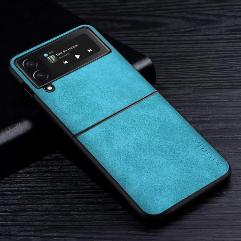 

Устойчивый к царапинам чехол для телефона Премиум Тонкий тонкий для Galaxy Z Flip 3 искусственная кожа мобильный телефон чехлы для Samsung Galaxy Z Flip3