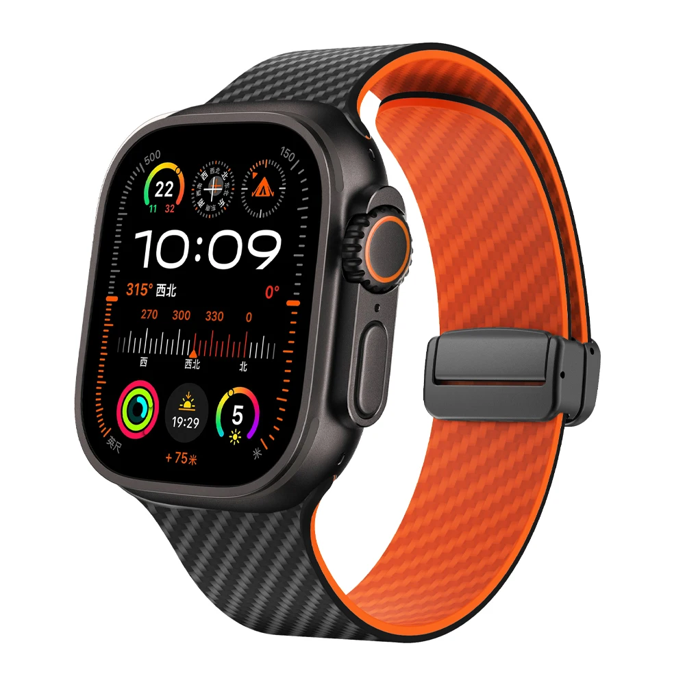 Для Apple Watch ремешки Ultra 2 49 мм 44 45 41 40 46 42 Магнитный браслет Correa iWatch Series 9 8 7 10 6 SE 5