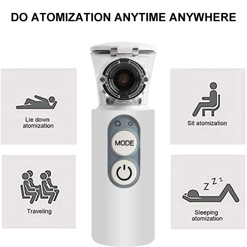 

Портативный дезинфекционный небулайзер, ингалятор для взрослых и детей, портативный бесшумный сетчатый небулайзер Autoclean, ультразвуковой а...