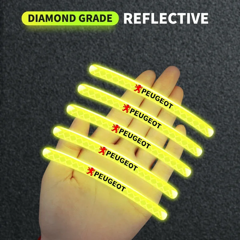 Стайлинг автомобиля ступица колеса светоотражающие полосы для обода шин Peugeot 308