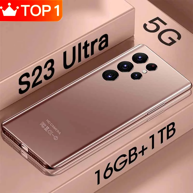 

Смартфон глобальная версия S23 Ultra с экраном 6,7 HD, оригинальный смартфон 16 ГБ + 1 ТБ, разблокированный сотовый телефон на базе Android с двумя Sim-картами, 72 МП, 6800 мАч