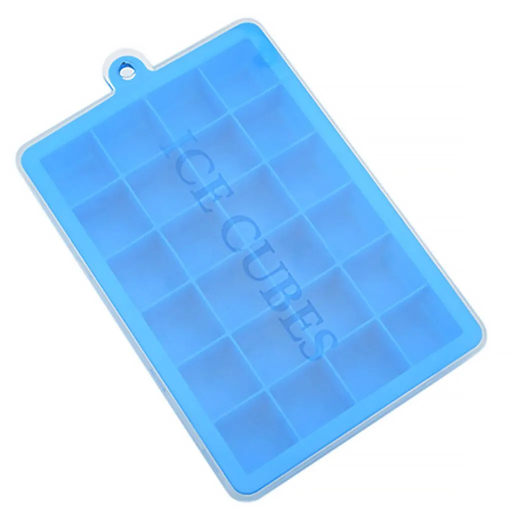 

24 Grid Food Grade Silicone Ice Tray Home with Lid DIY Ice Cube Mold Square Shape Ice Cream Maker Kitchen Bar Accessories