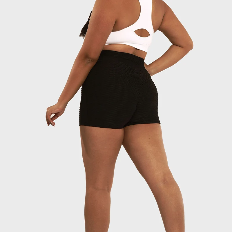 LUOYIYANG Plus Size Women's Honeycomb Knit Shorts Push Up Gym Booty Lifting Sports Fitness Woman 2023 Black Yoga Clothing L-4XL